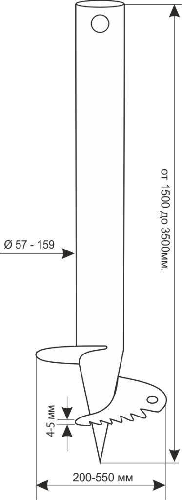 Свая винтовая 1500*200*3*57